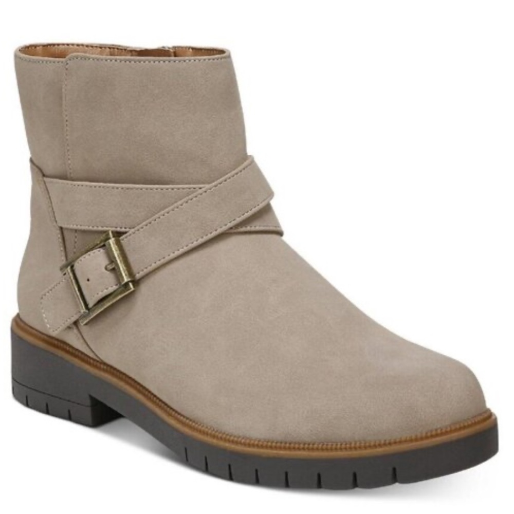 Style & Co Gabella Faux Suede Buckle Trim Ankle Boots Size 10